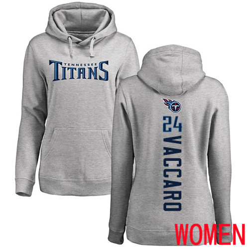 Tennessee Titans Ash Women Kenny Vaccaro Backer NFL Football 24 Pullover Hoodie Sweatshirts